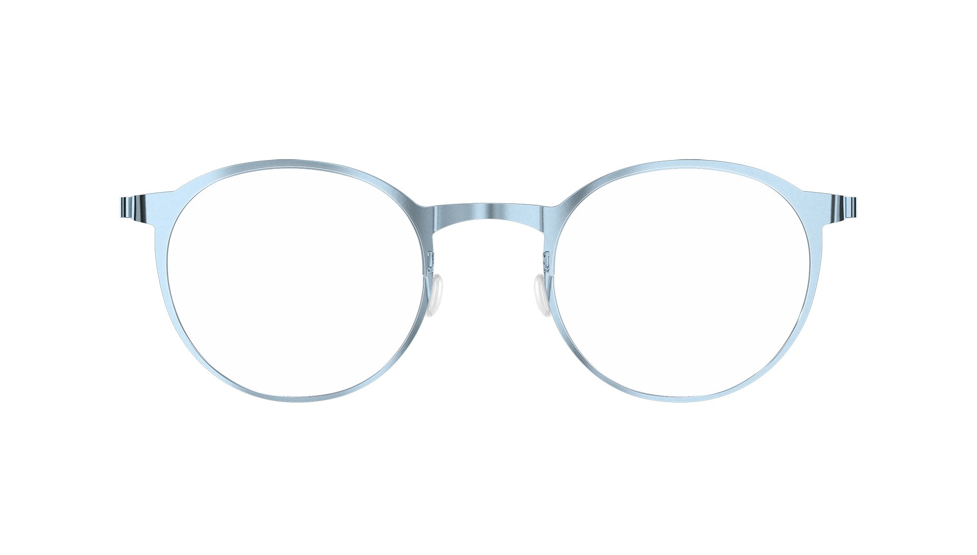 LINDBERG strip titanium Model 9571 round glasses in light blue colour P25