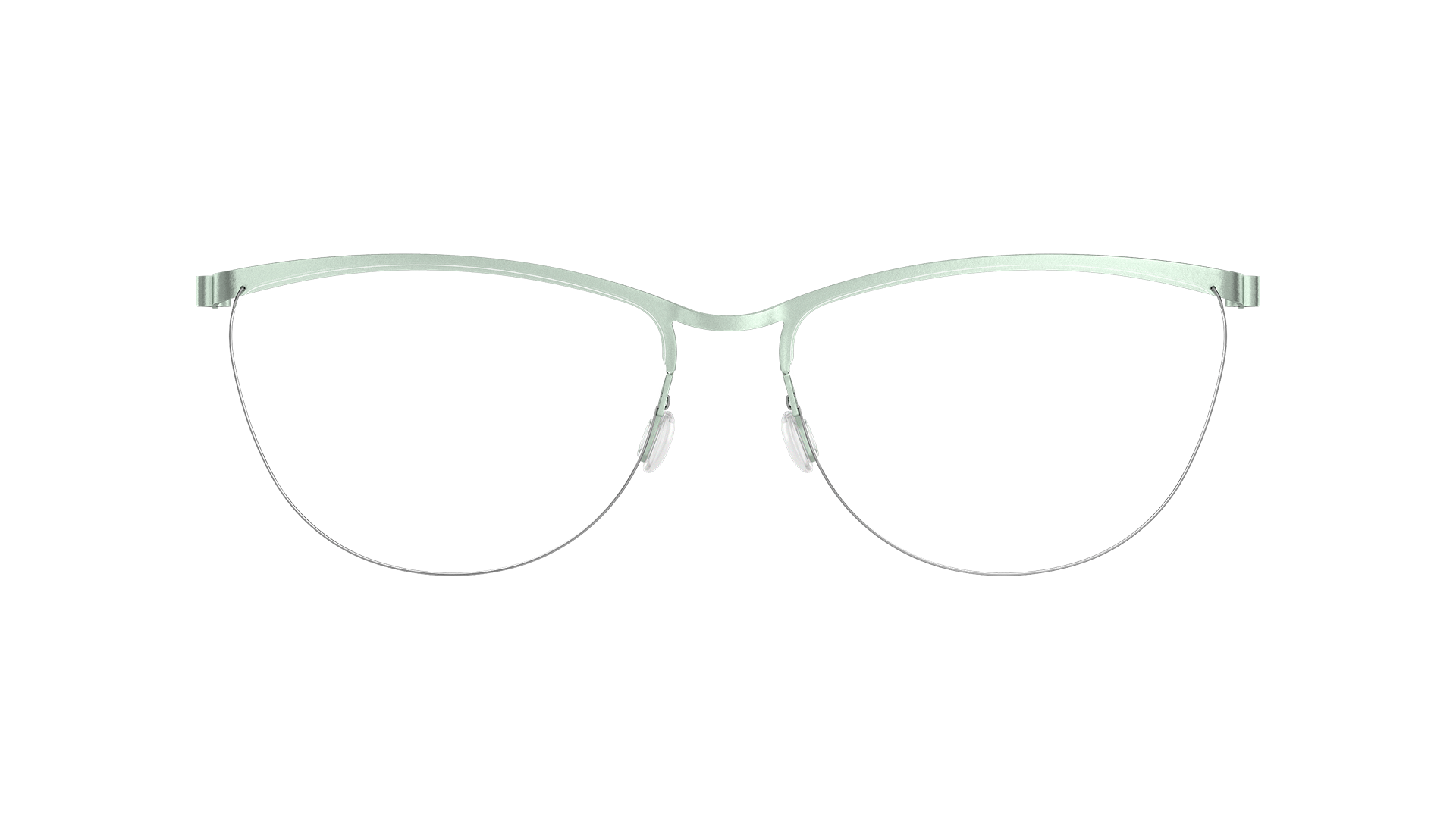 LINDBERG spirit Model 7424 30 light green titanium half rim cat eye glasses