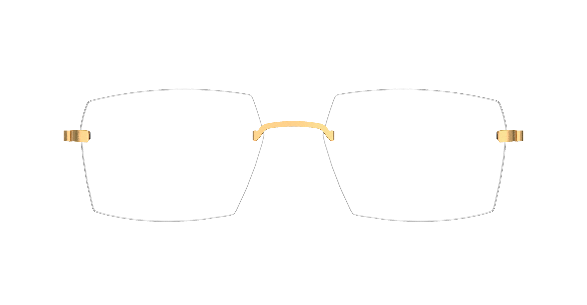 LINDBERG strip3p, Modell 2427 GT, randlose Brille mit eckigen Gläsern und goldenen Bügeln