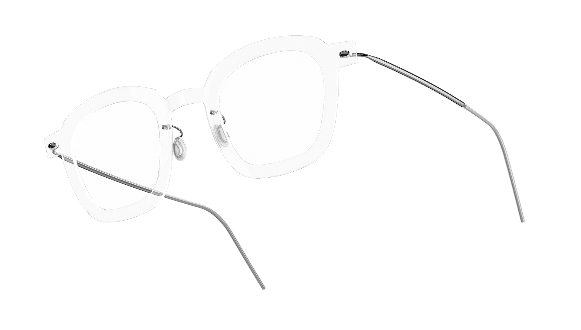 LINDBERG n.o.w. titanium, Modell 6587, transparente Brille mit abgerundeten Ecken