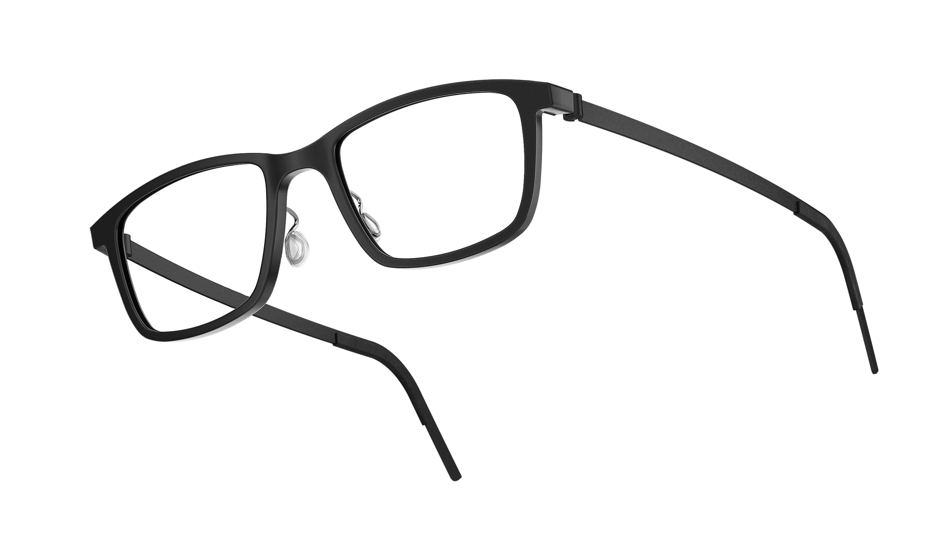 LINDBERG acetanium kid/teen, eckige Kinderbrille aus Titan und schwarzem Acetat, Modell 1501 AF76