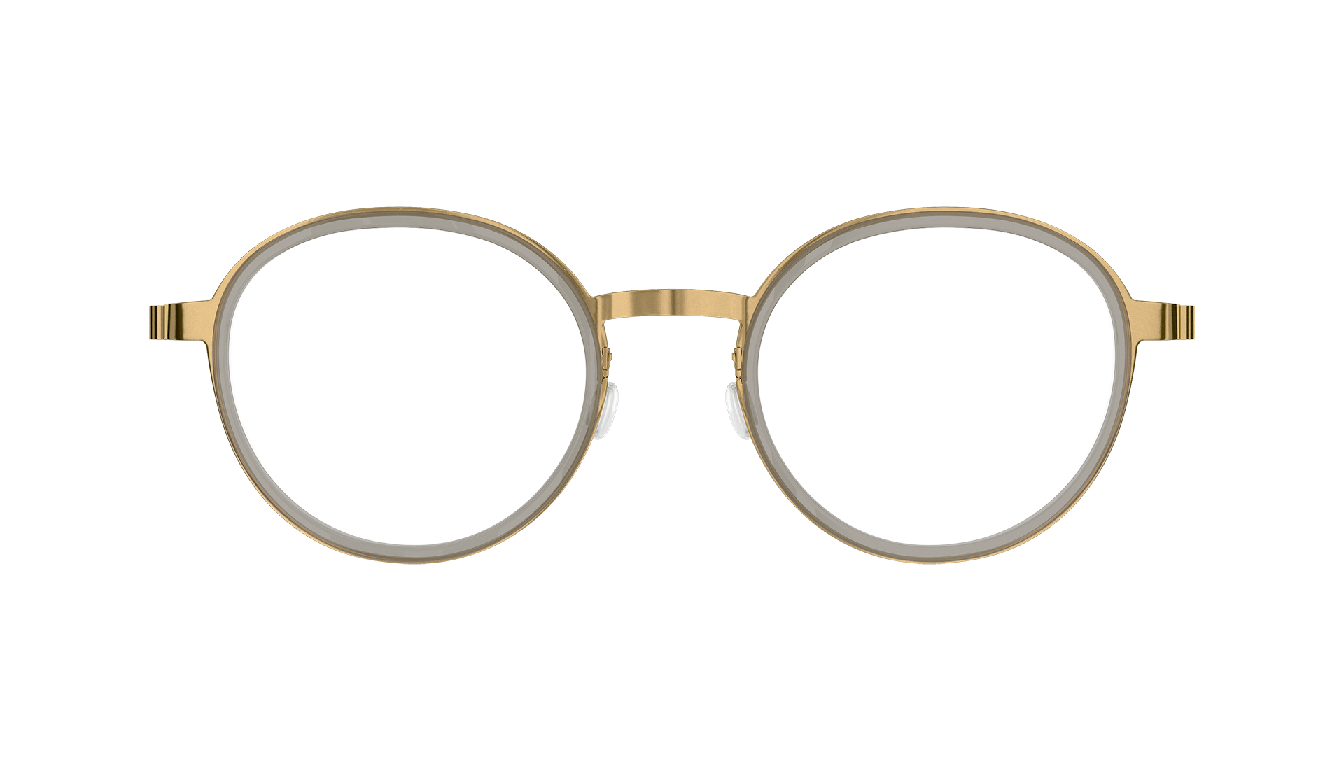 LINDBERG strip titanium Model 9752 gold colour round glasses with inner rim