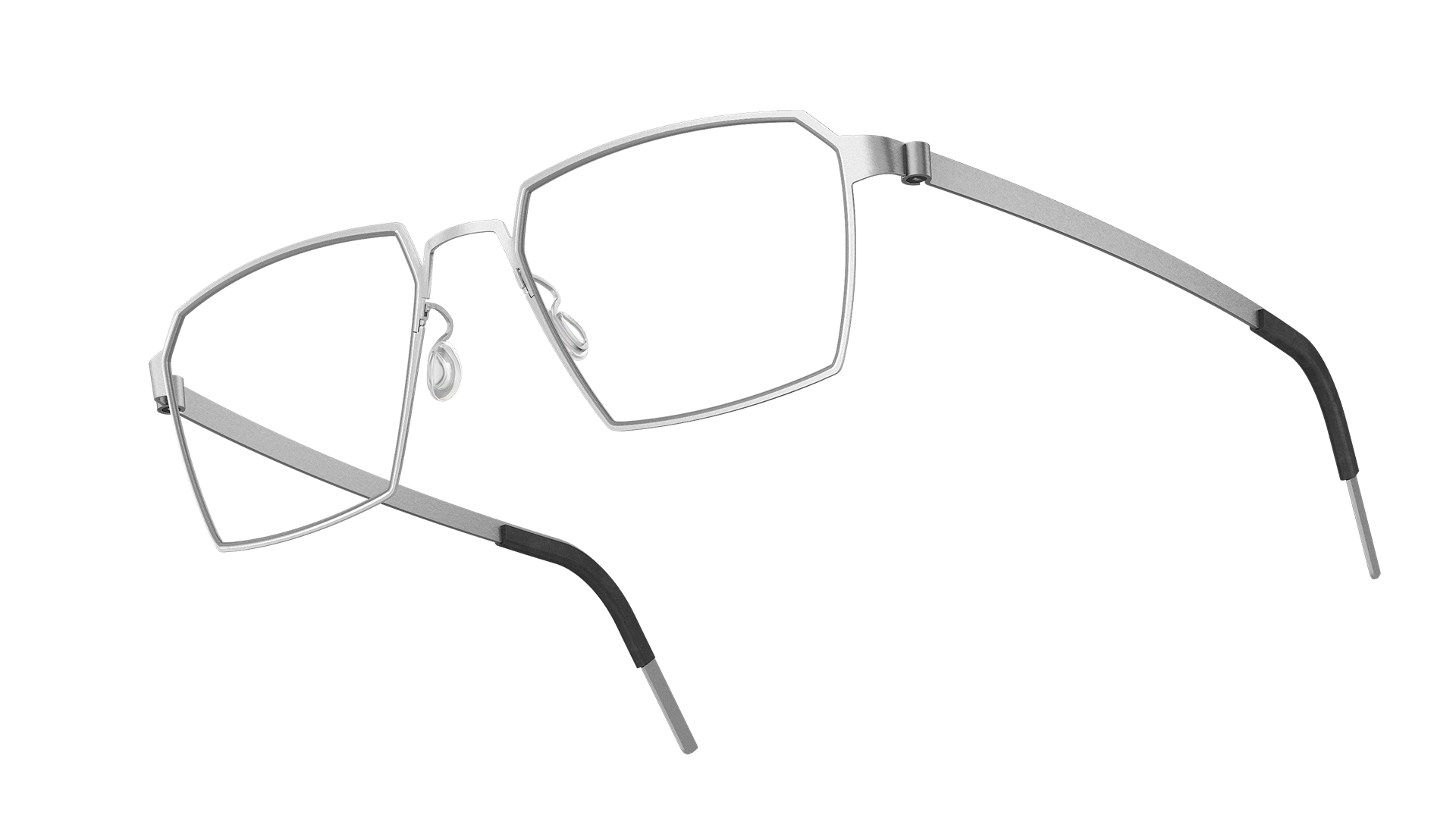 LINDBERG strip titanium 9628 thin frame glasses in silver 10 colour with a rectangle shape