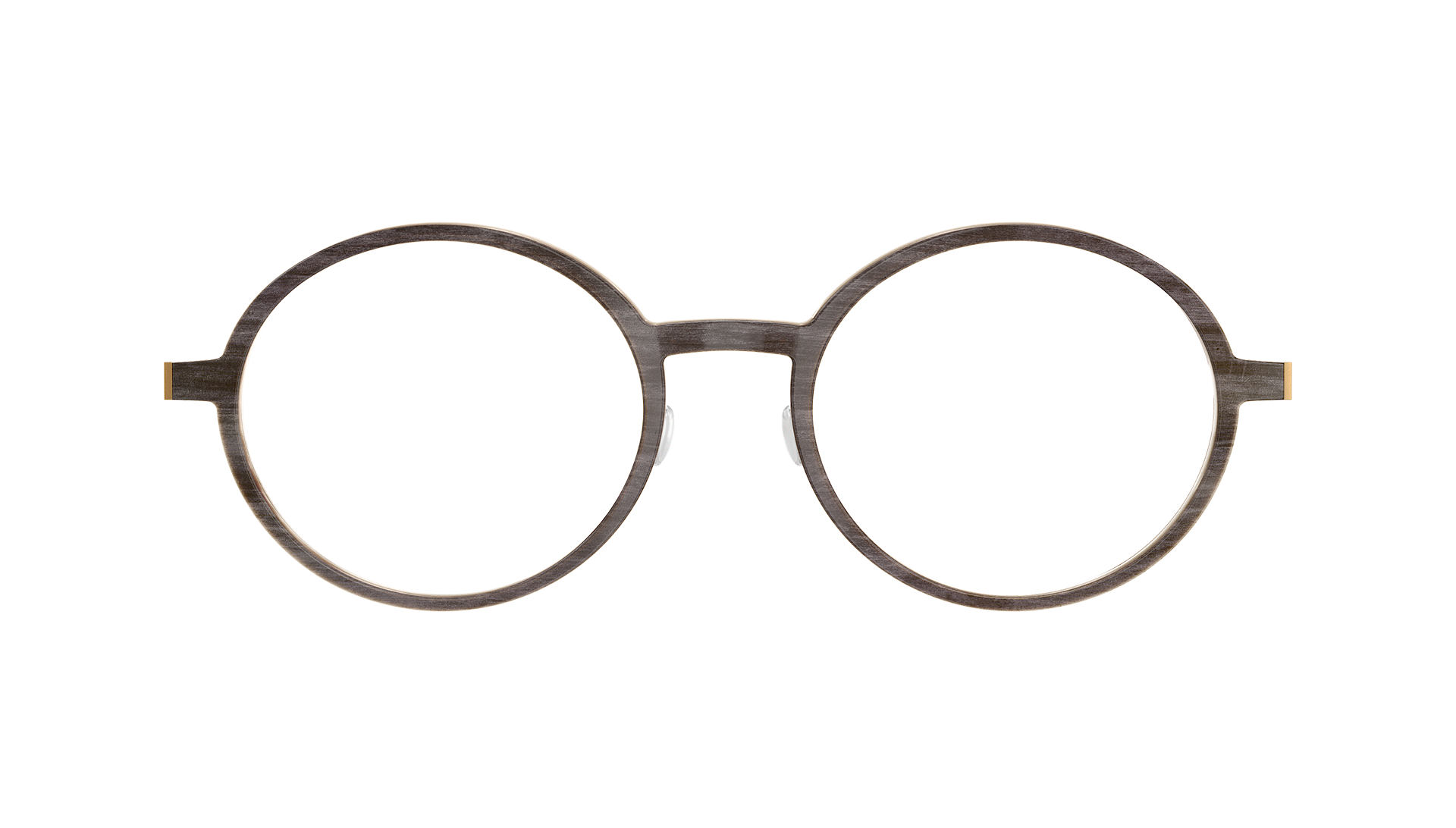 Runde LINDBERG-Brille aus Büffelhorn und Titan, Modell 1827 HTE26, in Grau