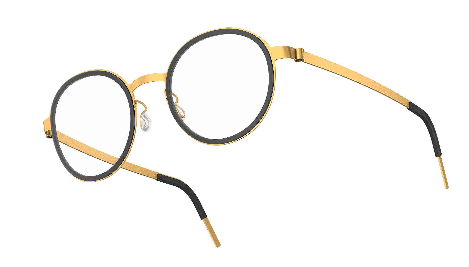 LINDBERG strip titanium model 9752 GT gold glasses featuring a round shape
