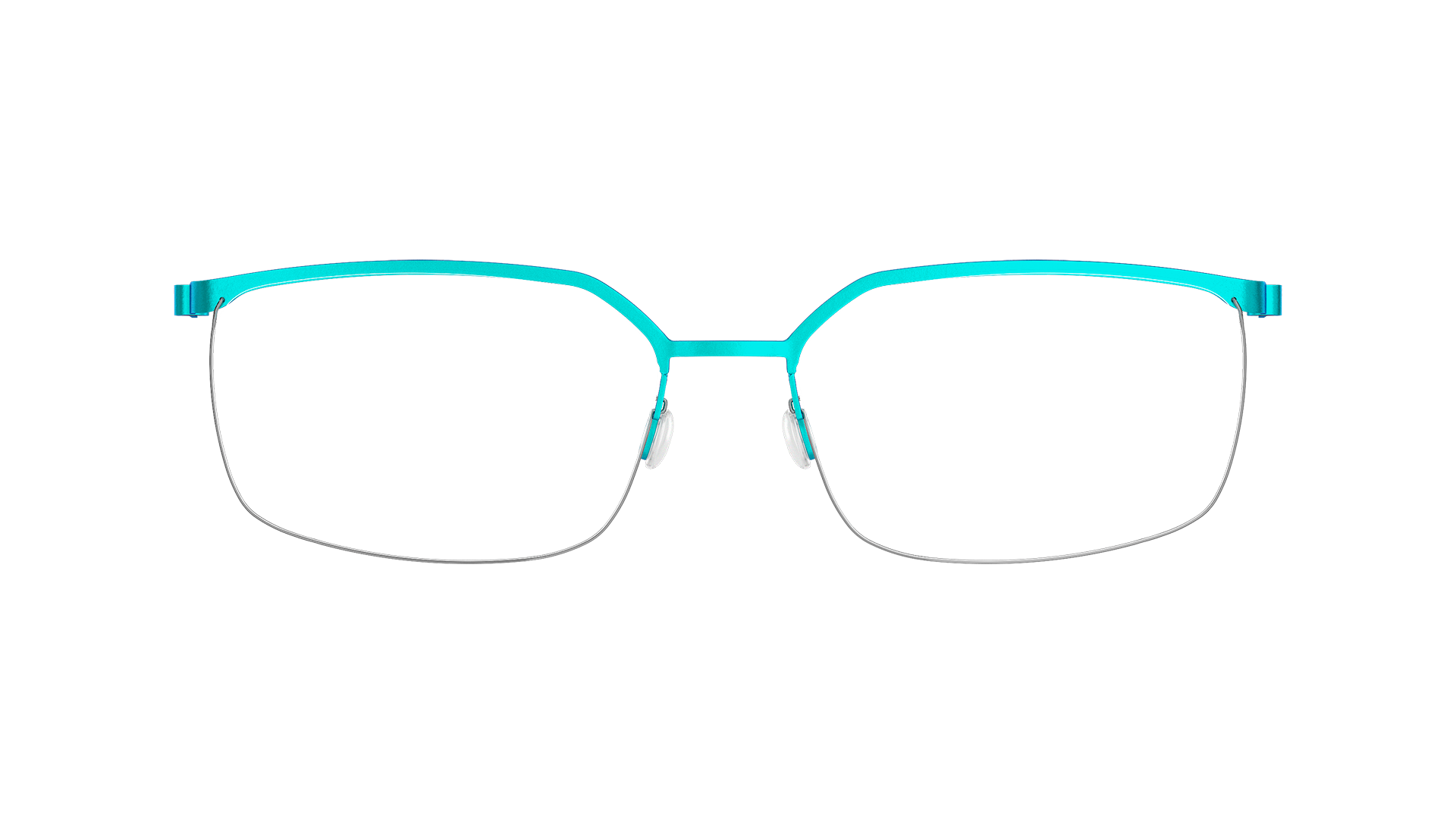 LINDBERG spirit titanium Model 7422 80 half rim square shape glasses in turquoise colour