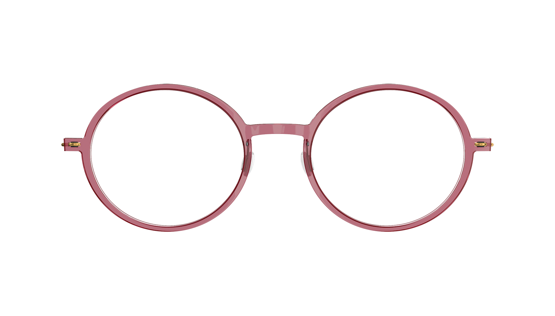 LINDBERG now titanium clear pink round glasses Model 6523