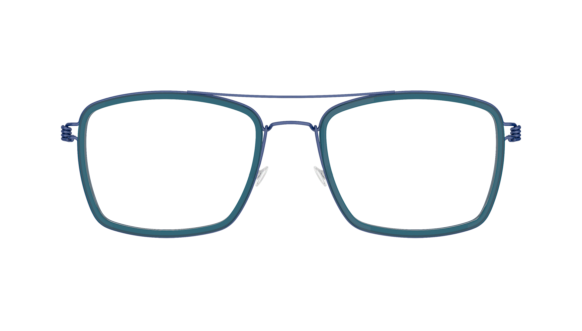 LINDBERG rim titanium, Modell Oscar, rechteckige Brille mit Doppelsteg und Innenfassung