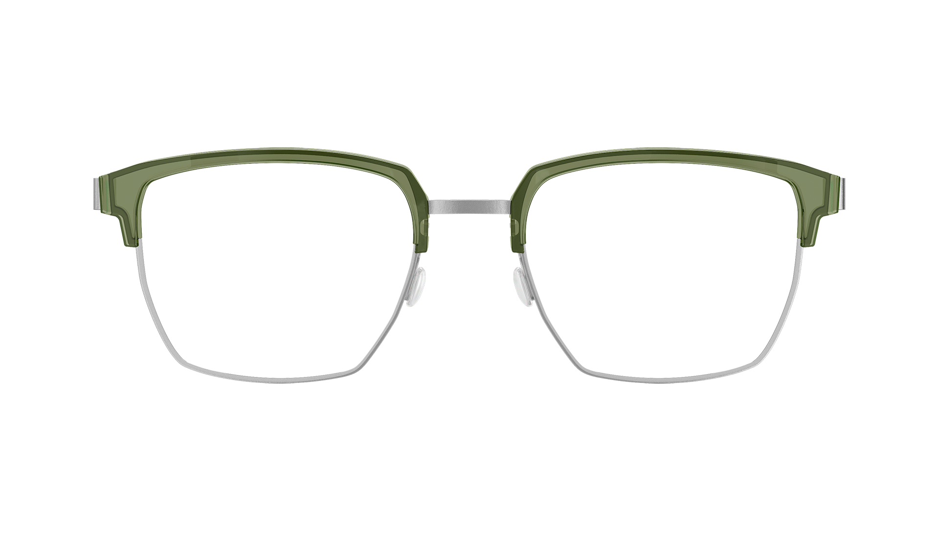 LINDBERG spirit, Modell 9851 05 K175, transparente Halbrandbrille aus Titan in Grün