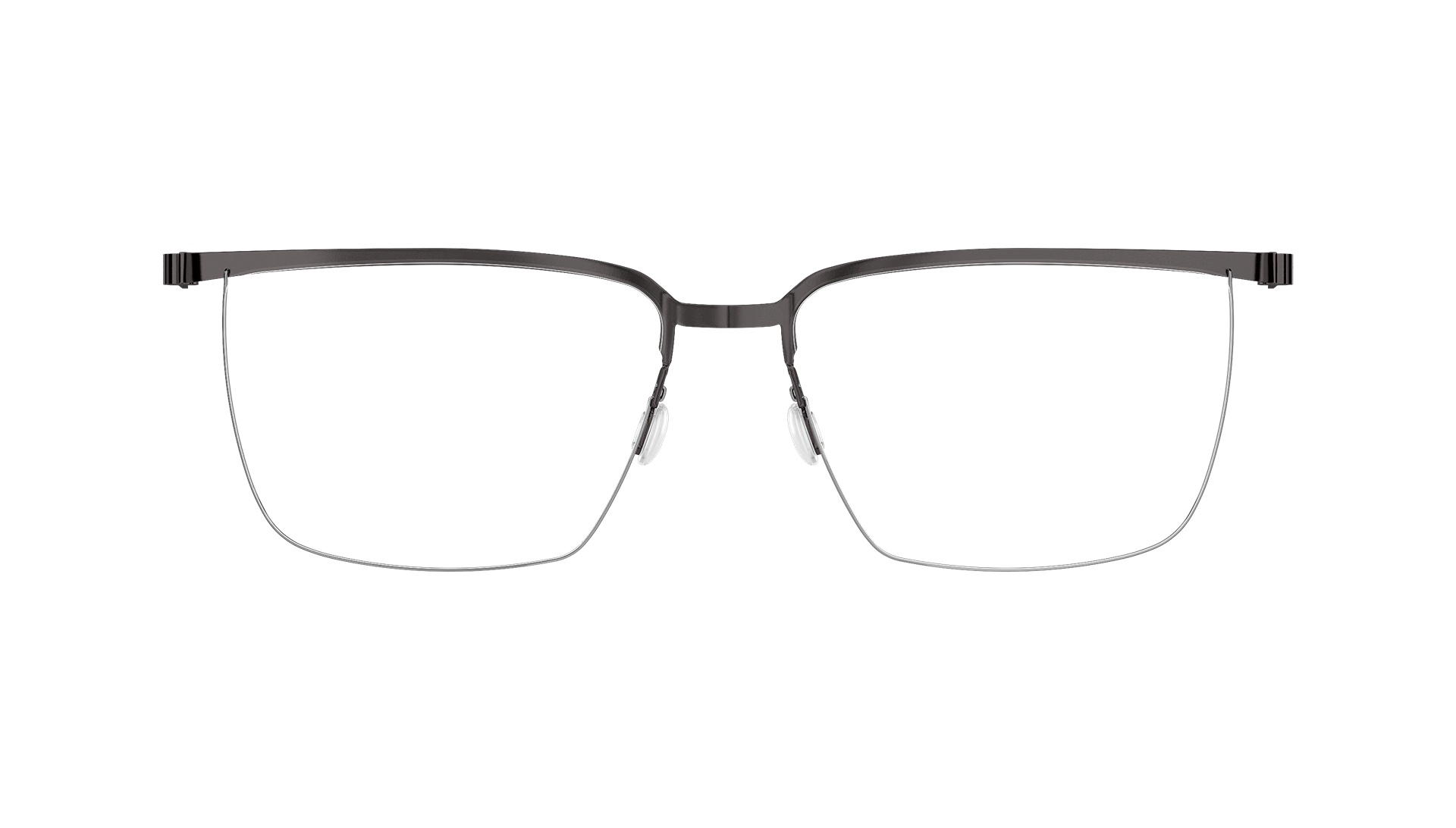 LINDBERG spirit titanium Model 7420 PU9 black half rim glasses in a square shape