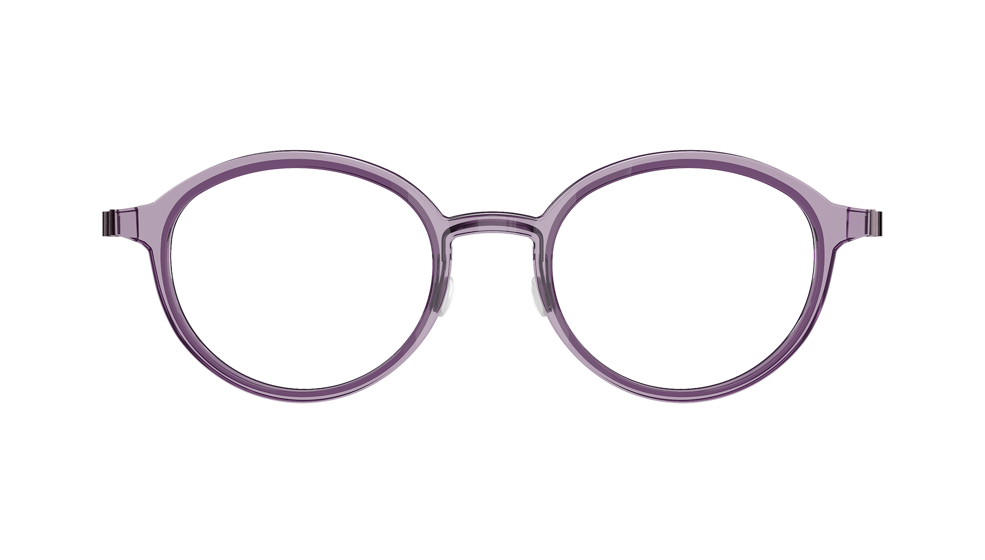 LINDBERG acetanium Model 1177 AI45 transparent purple acetate glasses in a panto shape