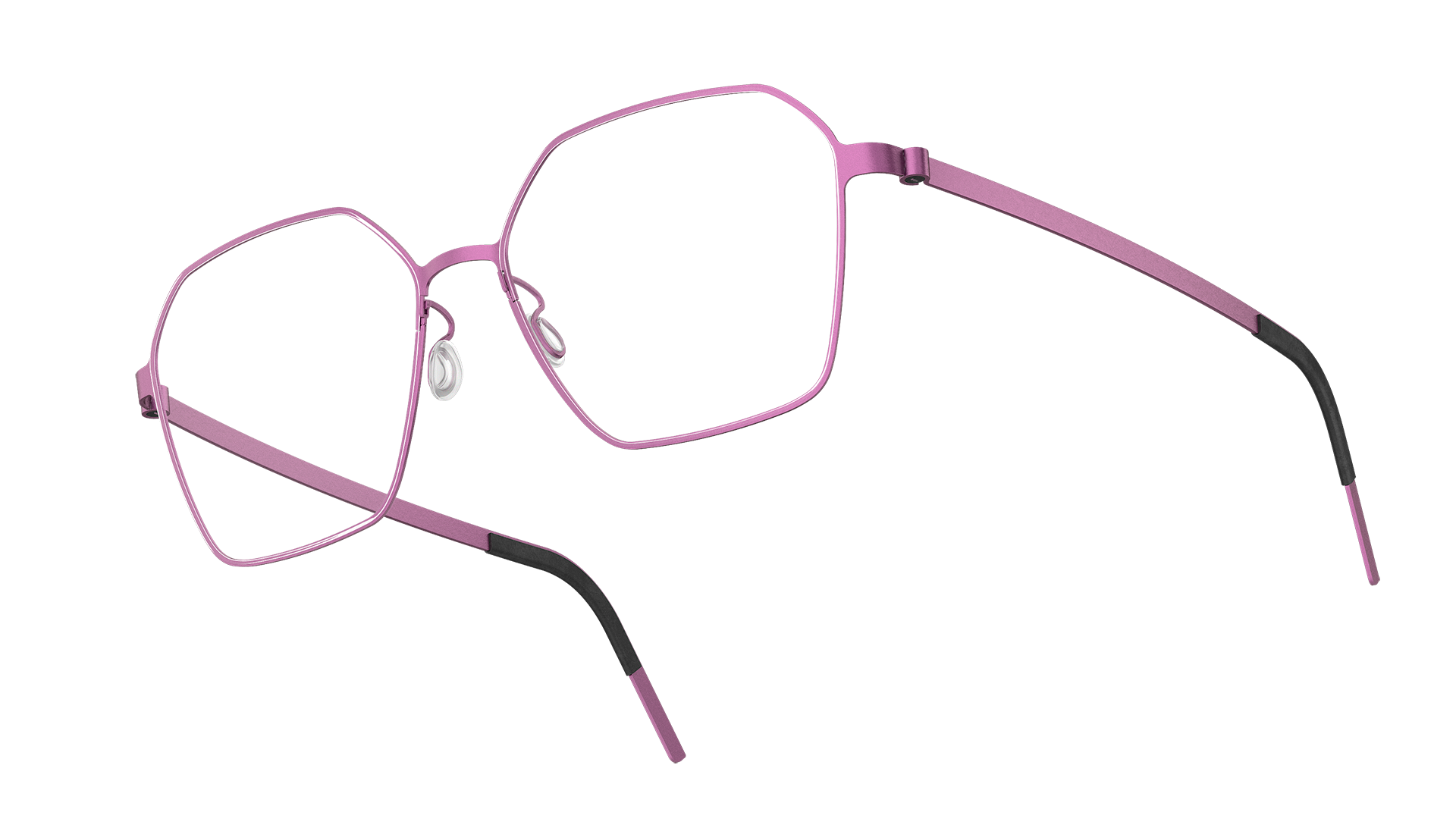 LINDBERG strip titanium, Modell 9624 113, rosa Brille mit abgerundeten Ecken