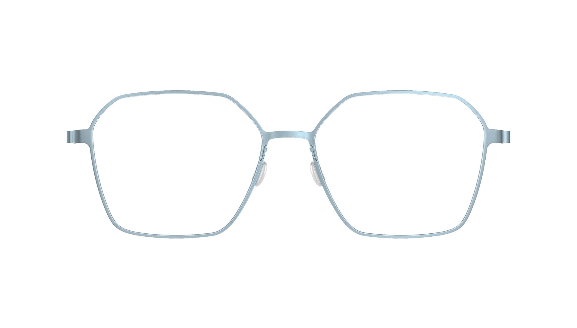 LINDBERG strip titanium Model 9624 ice blue coloured angular square shape glasses