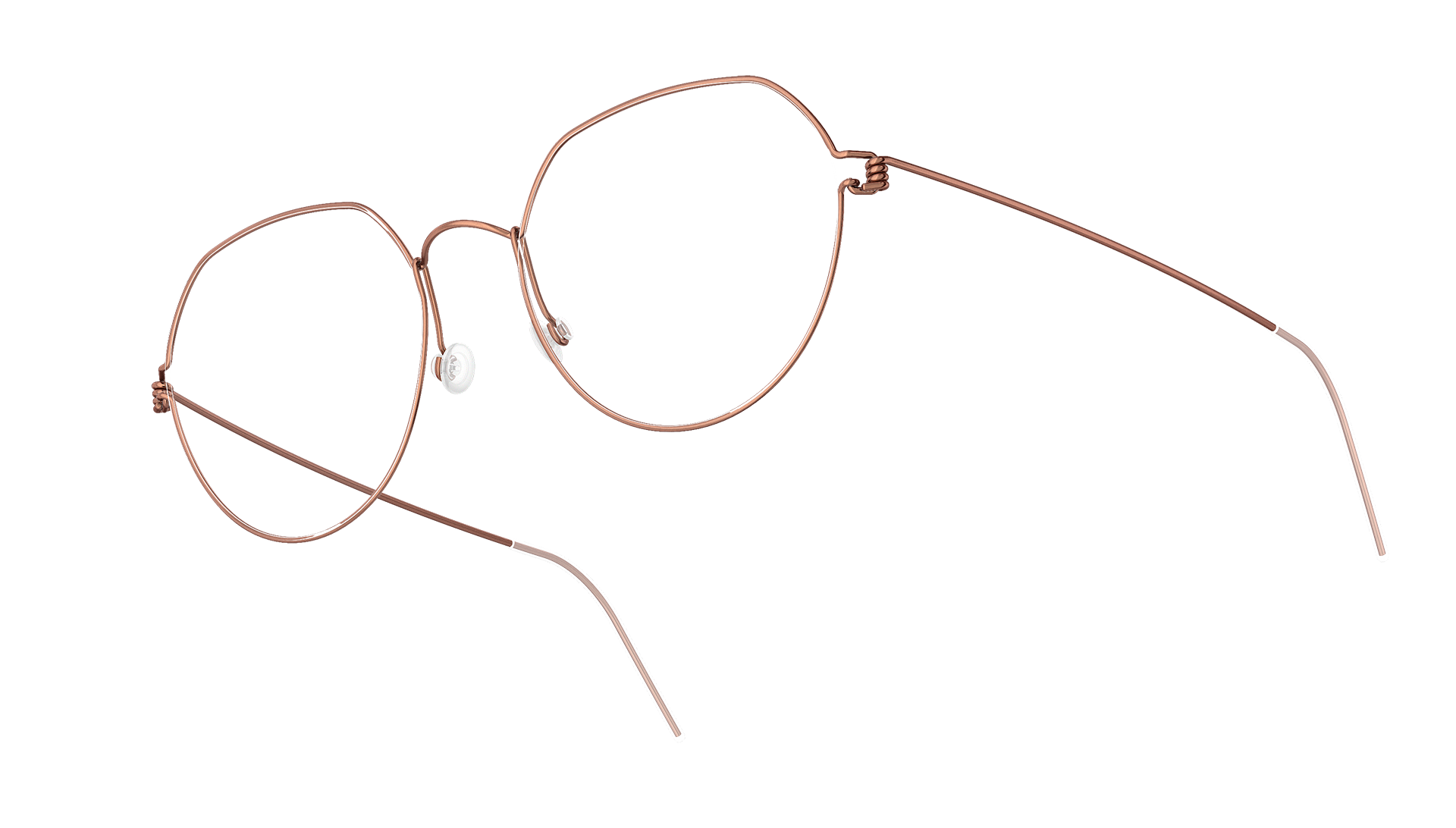 LINDBERG rim titanium Model Evan PU12 glasses featuring a round notched shape in brown colour