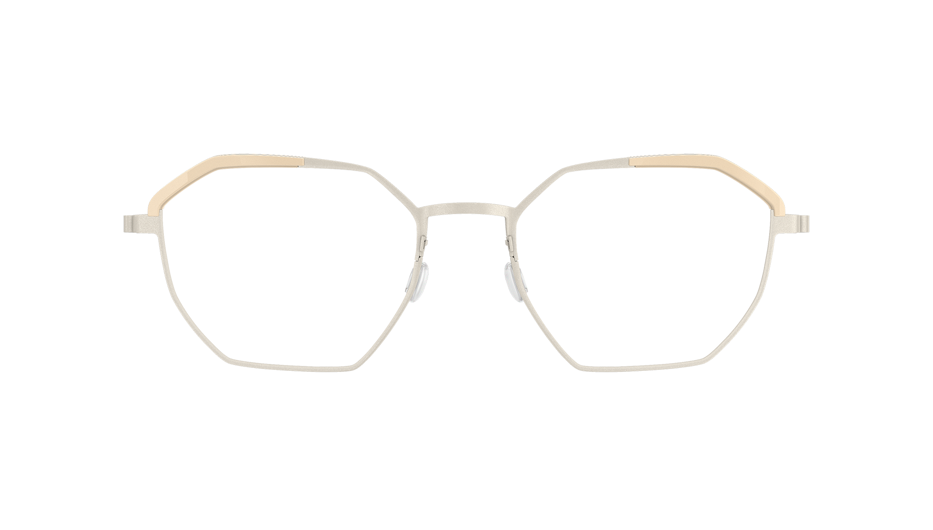 LINDBERG strip Model 9854 in silver titanium glasses in a geometric shape glasses