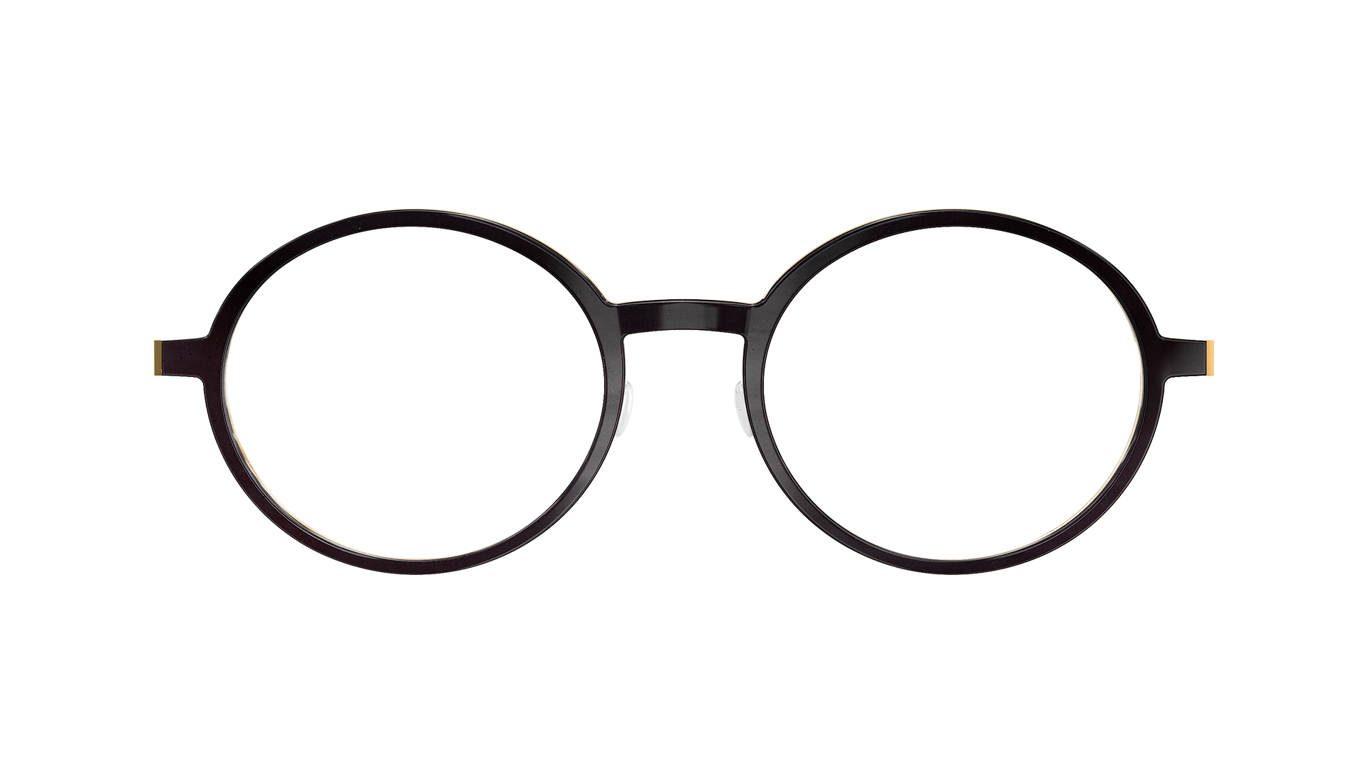 LINDBERG buffalo horn and titanium black round glasses featuring a round shape Model 1827 H26