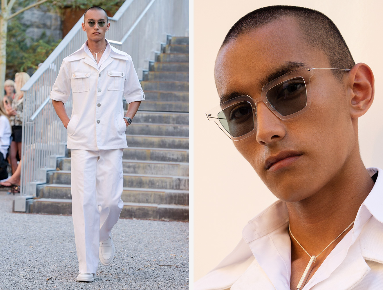 LINDBERG men’s transparent titanium sunglasses at Copenhagen Spring Summer 2021 fashion week
