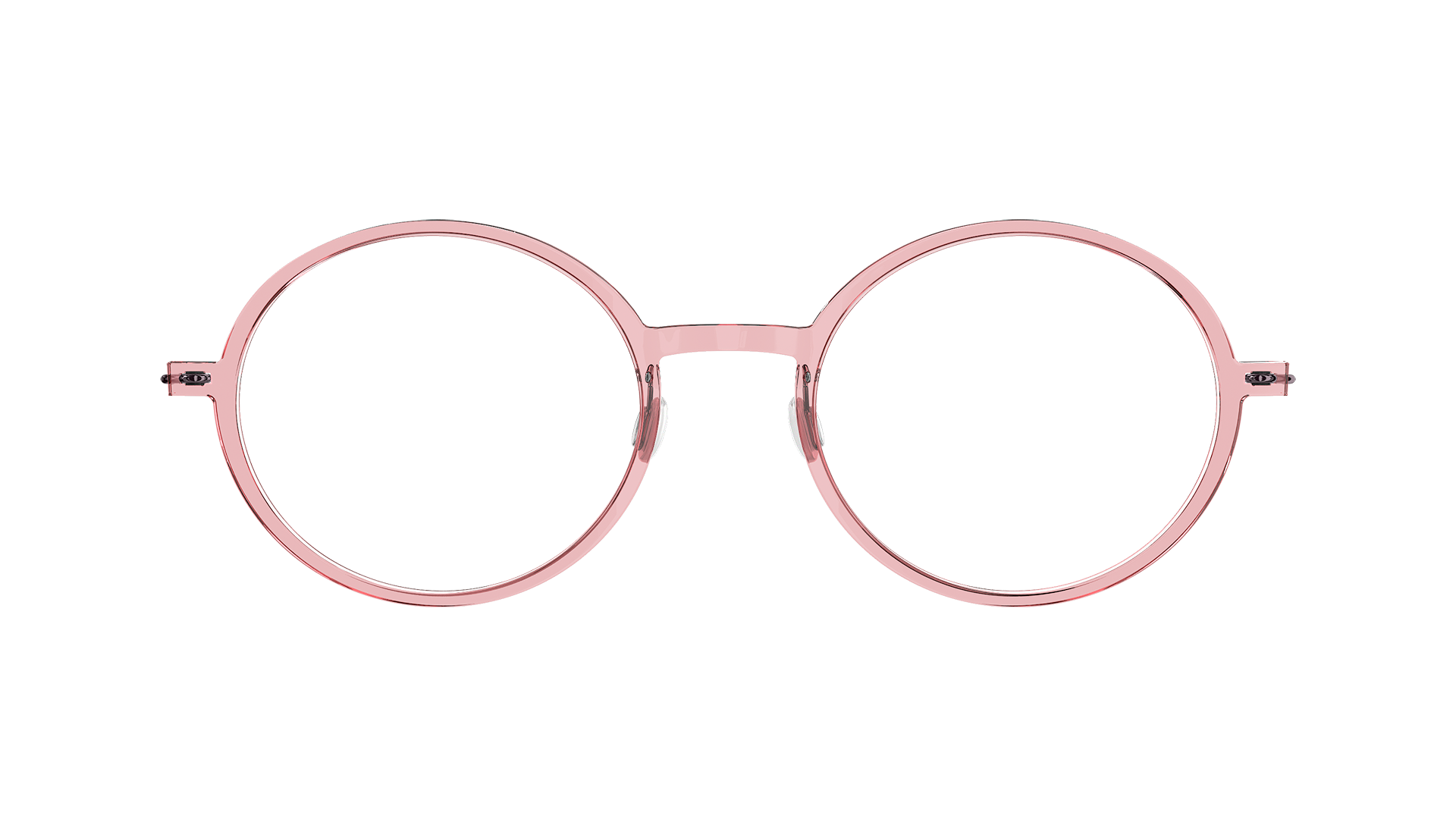 LINDBERG now titanium Model 6523 pink transparent circle glasses