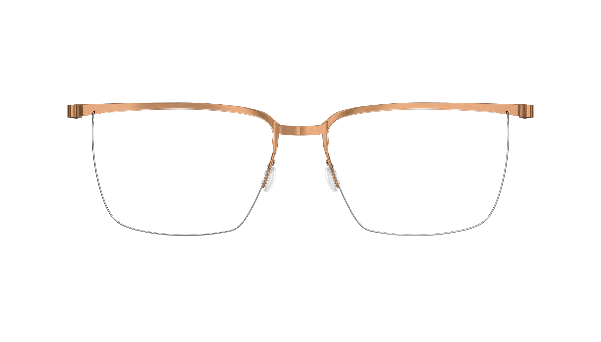 LINDBERG spirit Model 7420 PU15 brown titanium glasses in half rim square shape