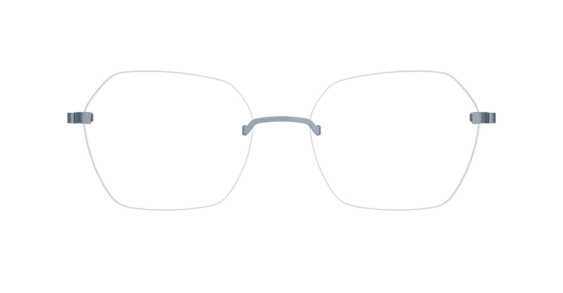 LINDBERG strip3p Model 2449 in angular shaped rimless glasses