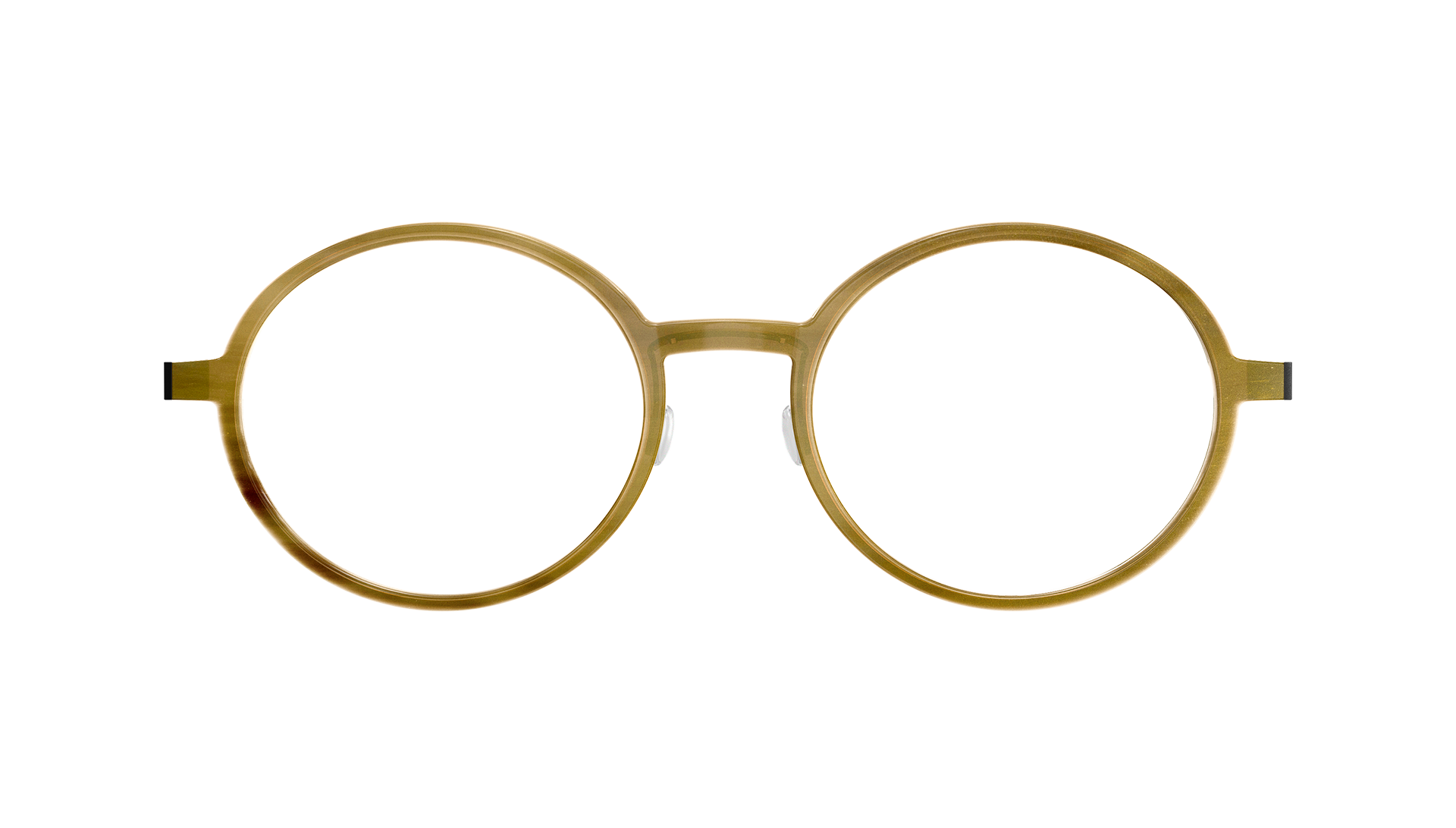 LINDBERG Model 1827 H16 buffalo horn and titanium round shape glasses in light brown colour