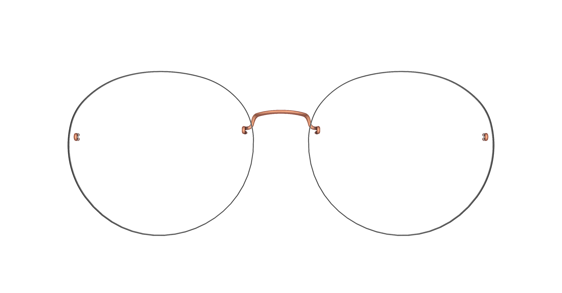 LINDBERG spirit Model 2454 U12 brown copper colour glasses featuring aa rimless circle shape