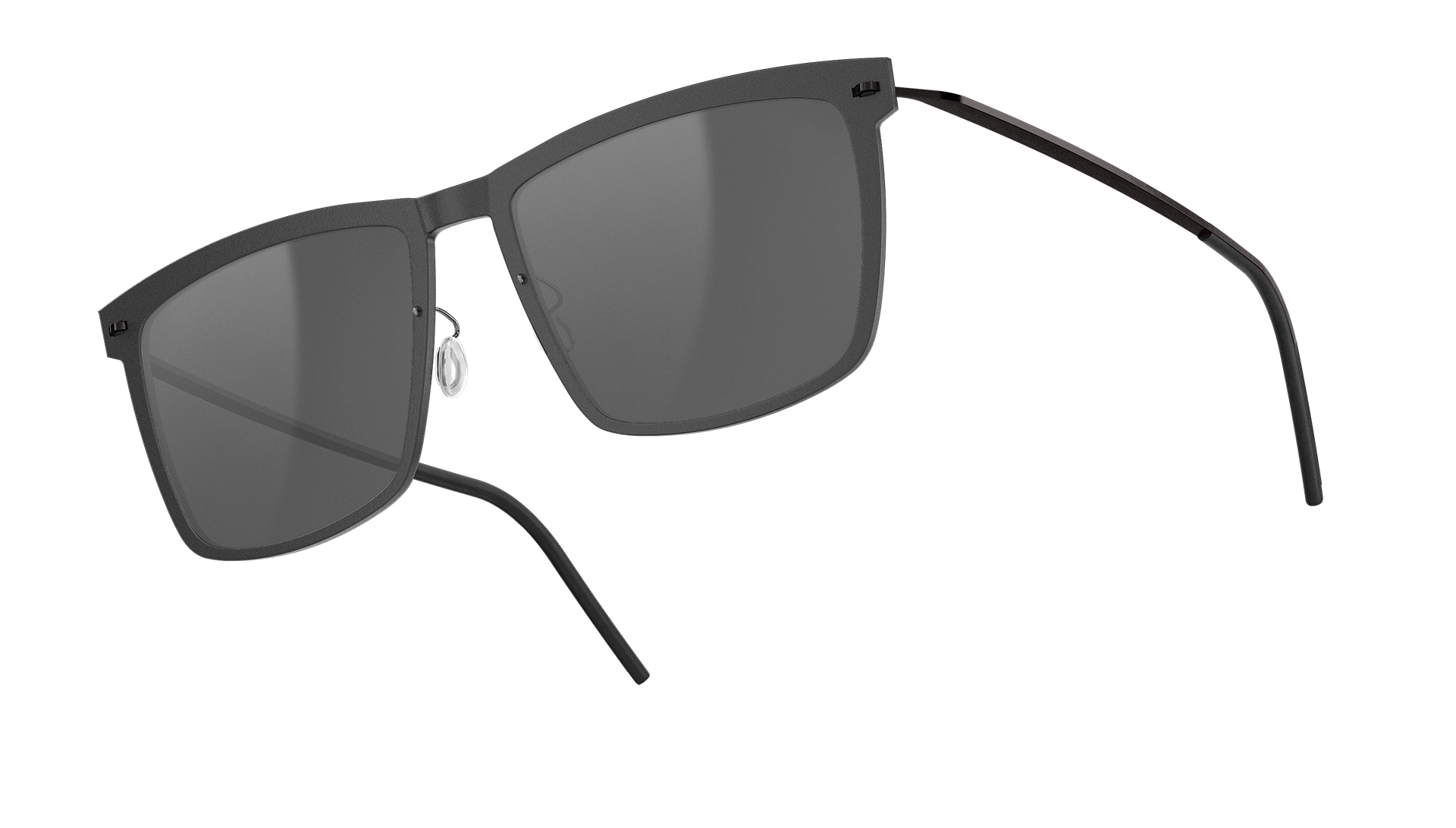 LINDBERG Sun Titanium Modello 8305 Occhiali da sole neri con lente a specchio argento chiaro