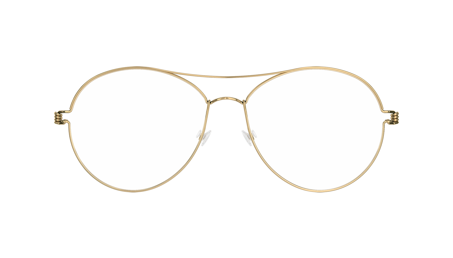 LINDBERG rim titanium Model April round double bar gold glasses