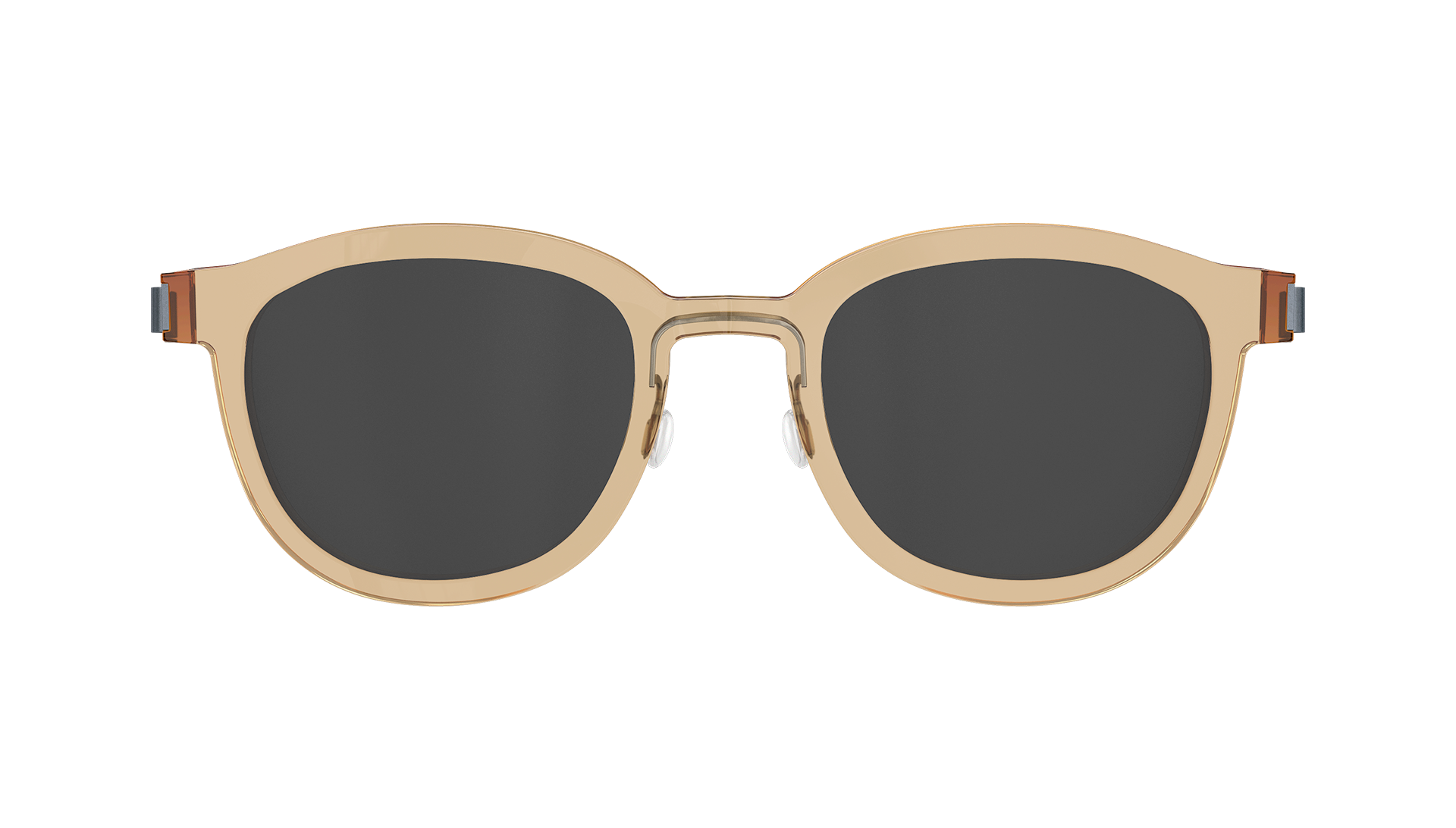 LINDBERG sun titanium model 8590 transparent brown glasses in a panto shape