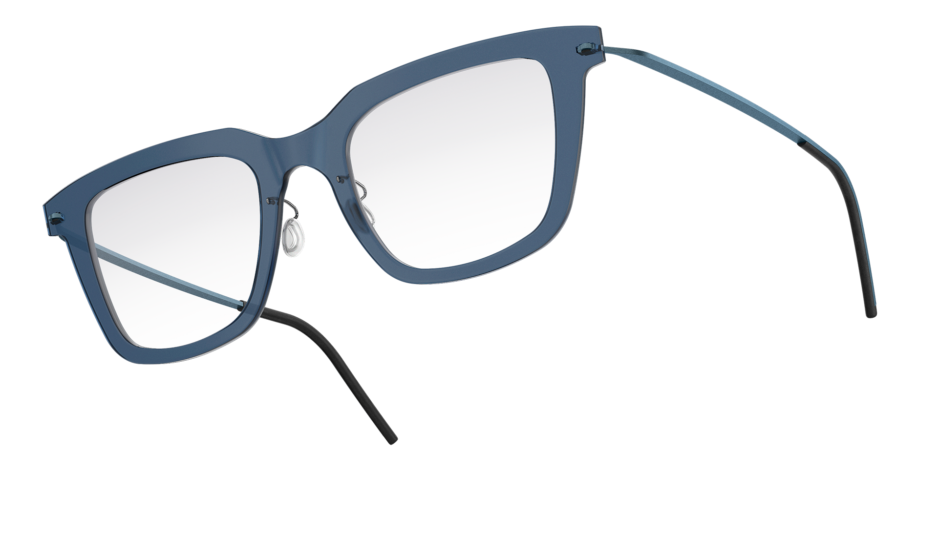 LINDBERG n.o.w. titanium, Modell 6601 C14M, eckige Brille in Blau