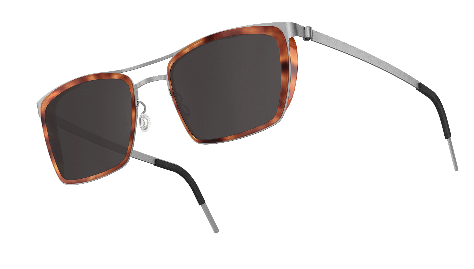 LINDERG sun titanium Model 8413 square shape sunglasses with grey tinted lenses SL33