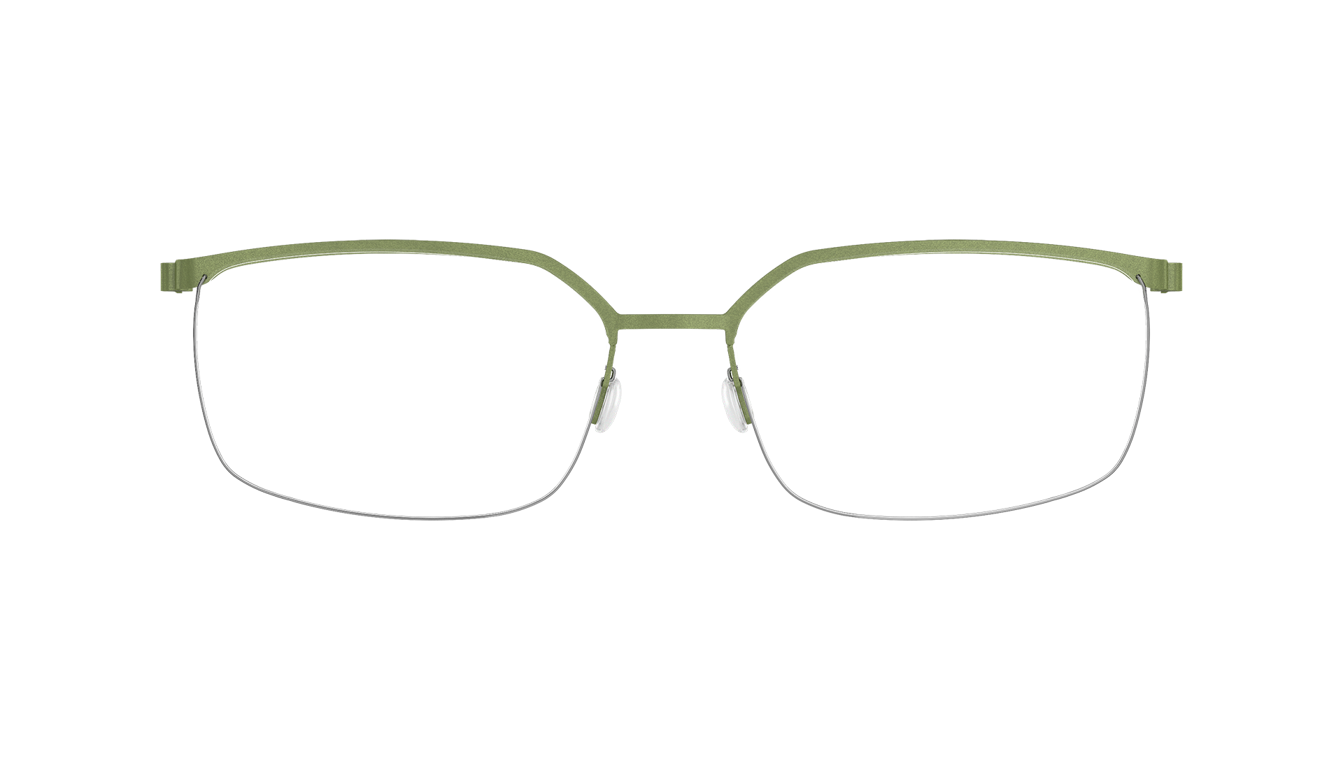 LINDBERG spirit Model 7422 U34 green square shape half rim titanium glasses