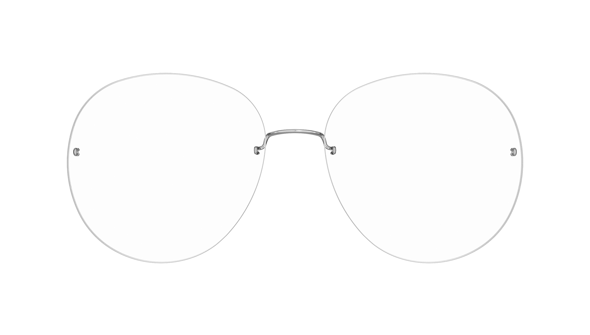 LINDBERG spirit titanium Model 2446 round shape rimless glasses in silver P10