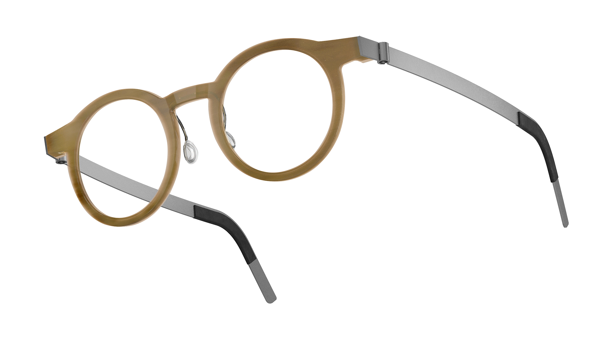 LINDBERG buffalo titanium light brown glasses in Model 1846 H16 with Silver colour 10 temples