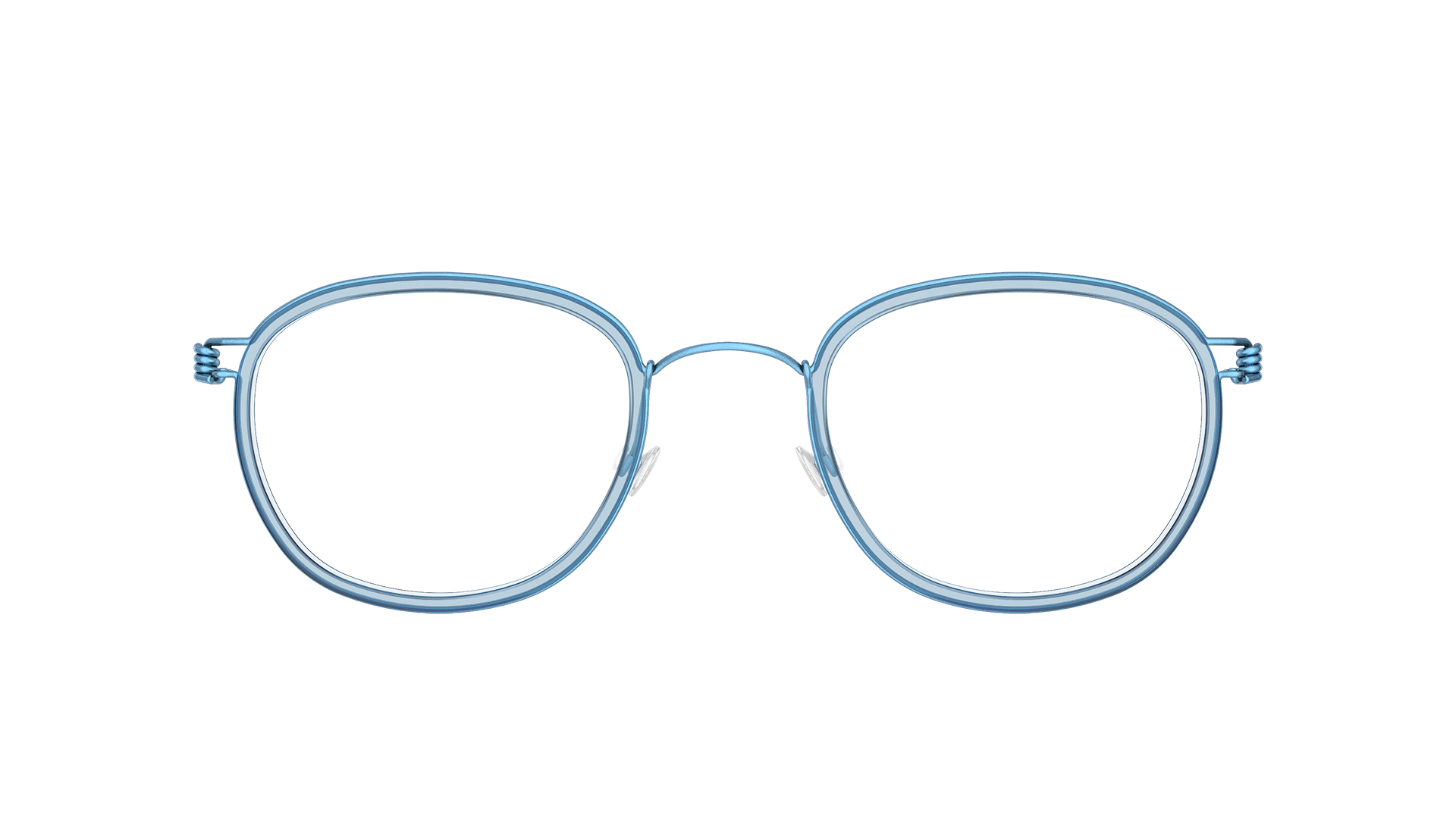 LINDBERG rim titanium, Modell Max 20 K160, blaue Brille mit abgerundeten Ecken