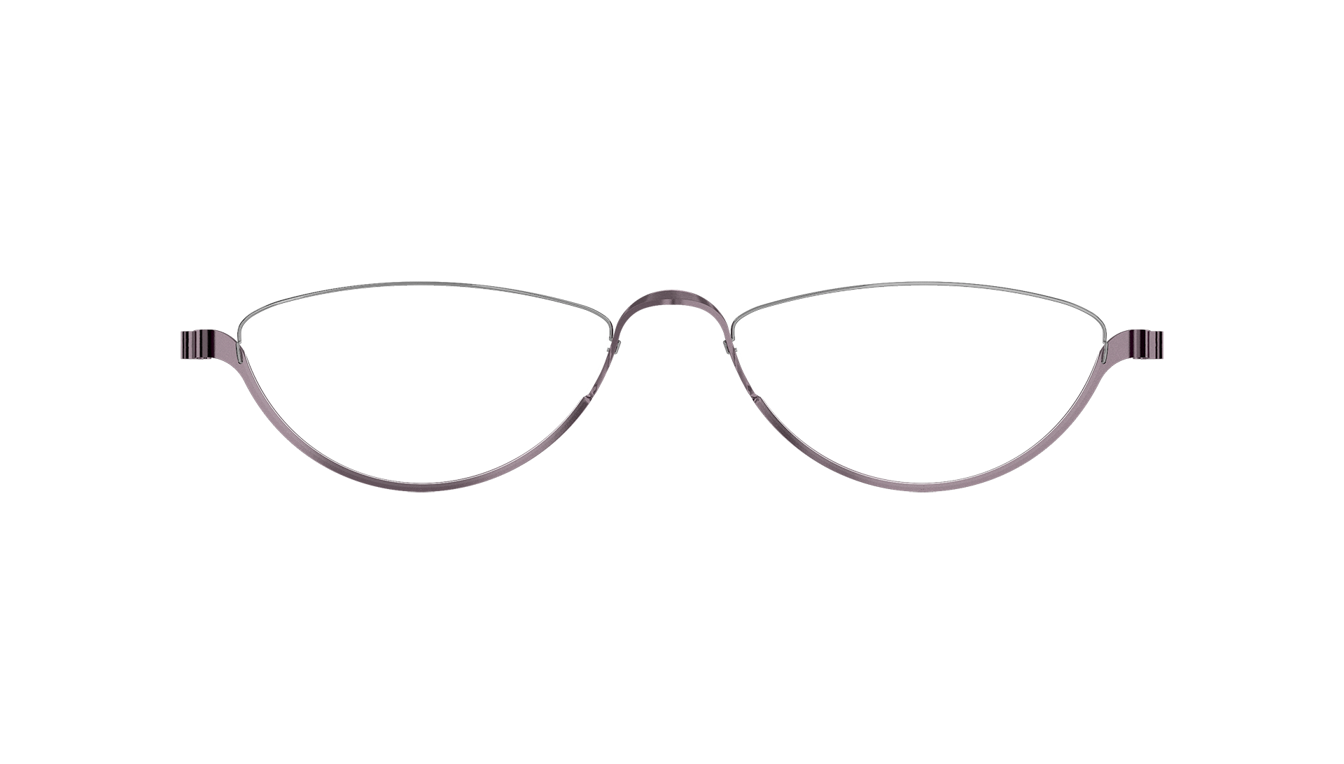 LINDBERG spirit titanium Model 7360 PU14 lower rim half frame glasses in dark purple