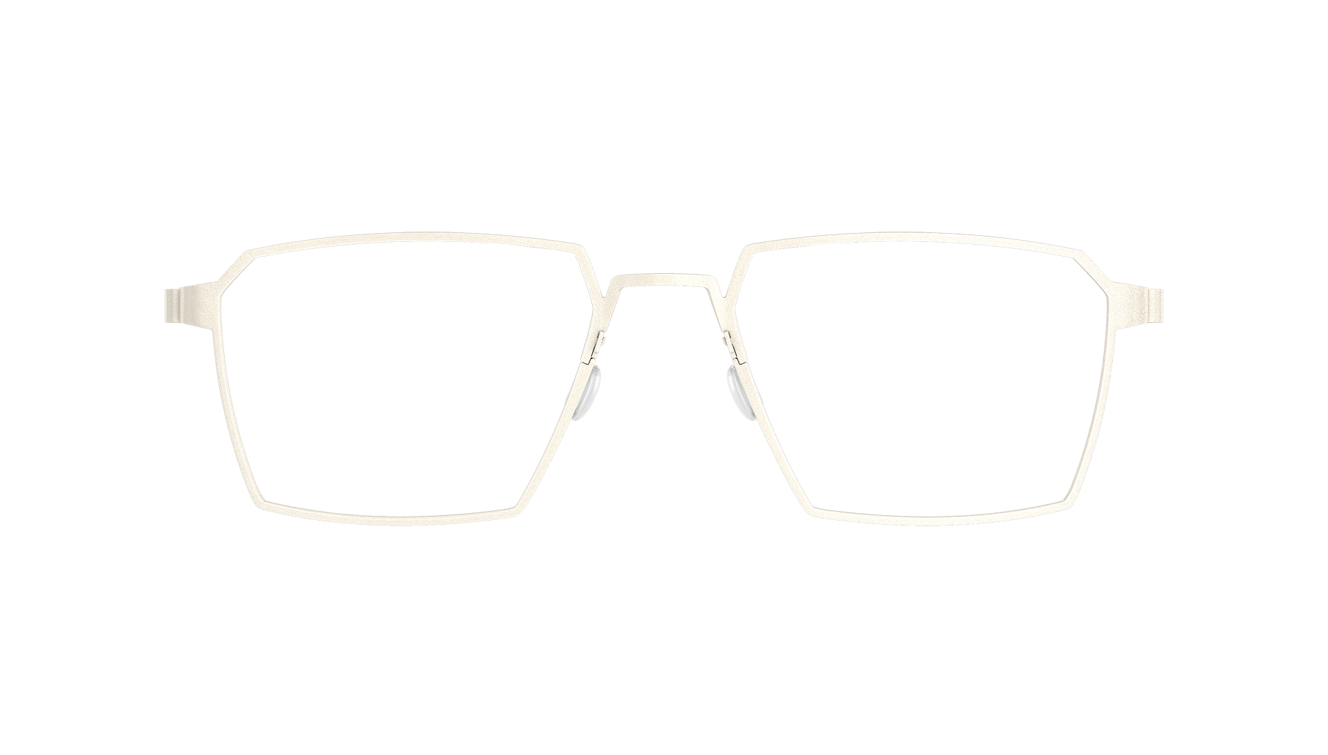 LINDBERG strip titanium, Modell 9628 U38, weiße Brille mit eckiger, geometrischer Form