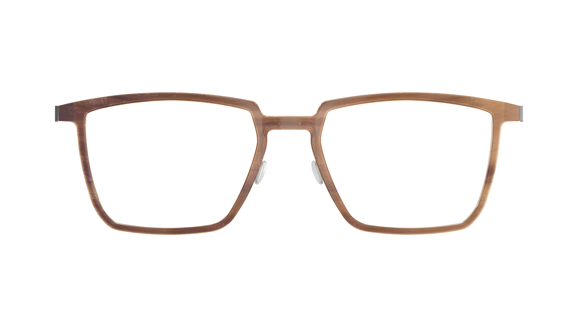 LINDBERG buffalo horn and wood glasses Model 1844 H20 10 thin frame square shape in light brown