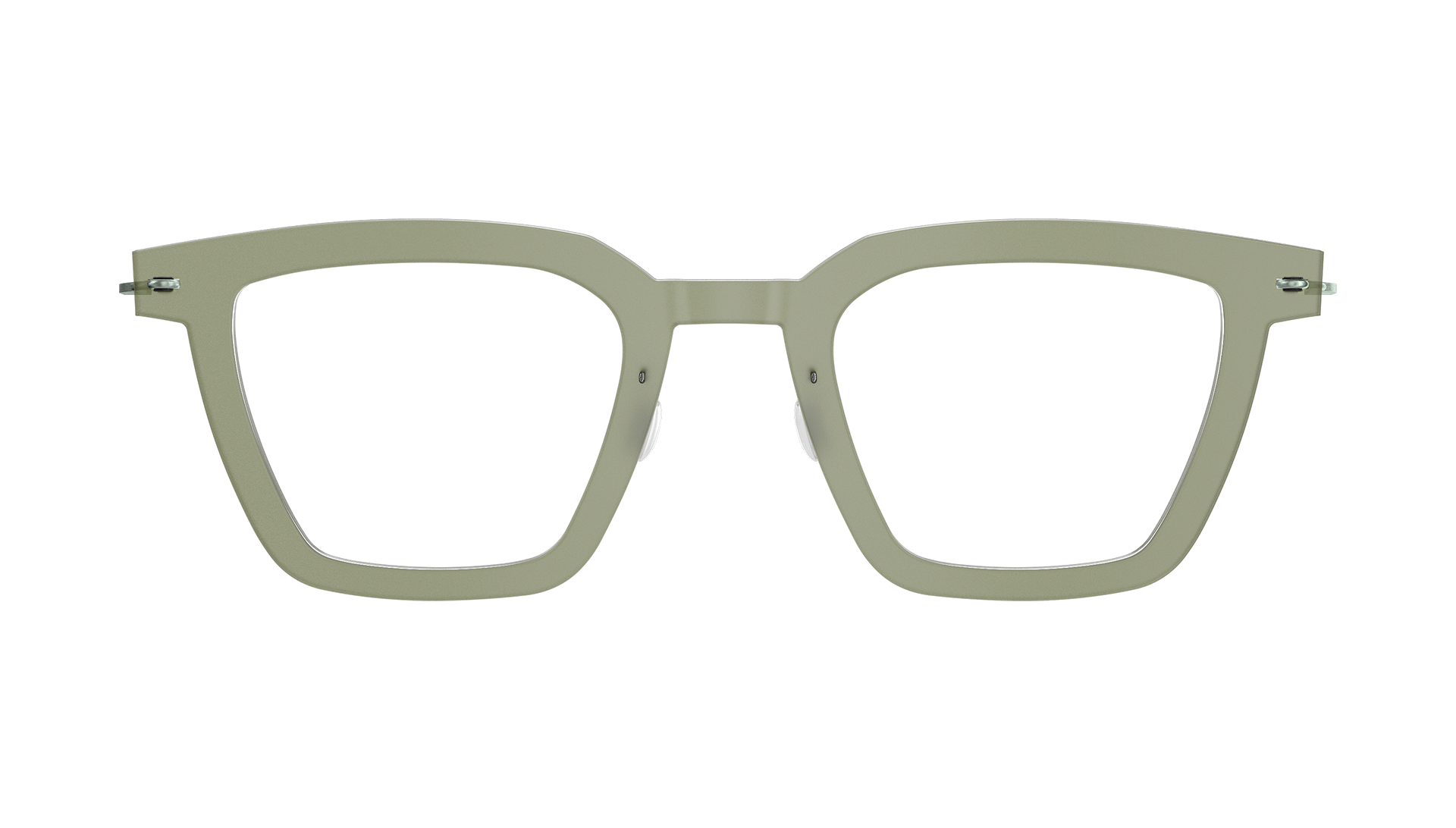 LINDBERG n.o.w. titanium, Modell 6585, halbtransparente Brille in Grün mit eckigen Gläsern