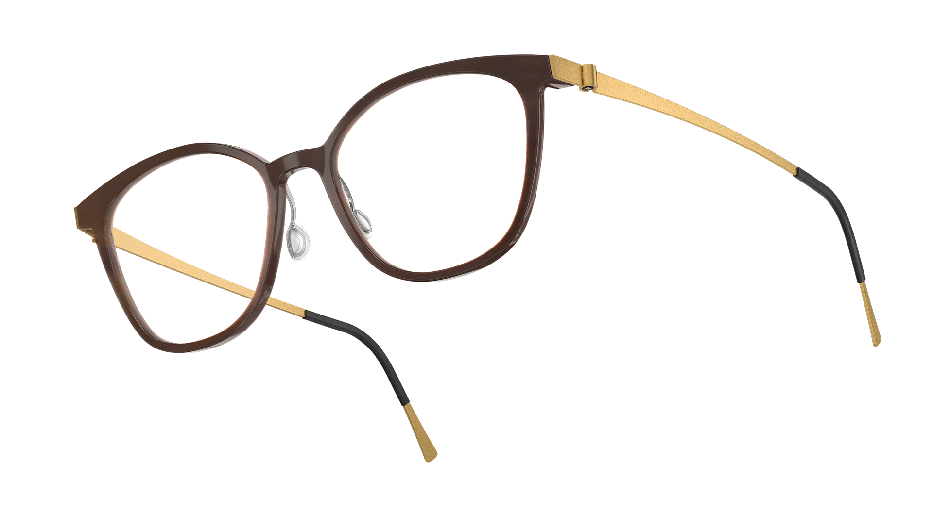 LINDBERG buffalo titanium model 1851 dark brown horn glasses with GT gold tone temples