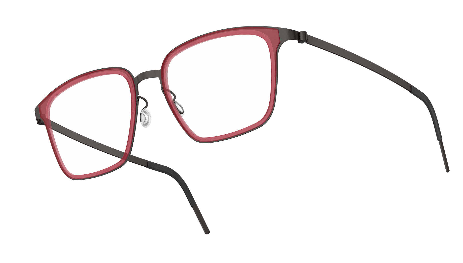 LINDBERG model 9749 strip titanium glasses with red inner acetate K260