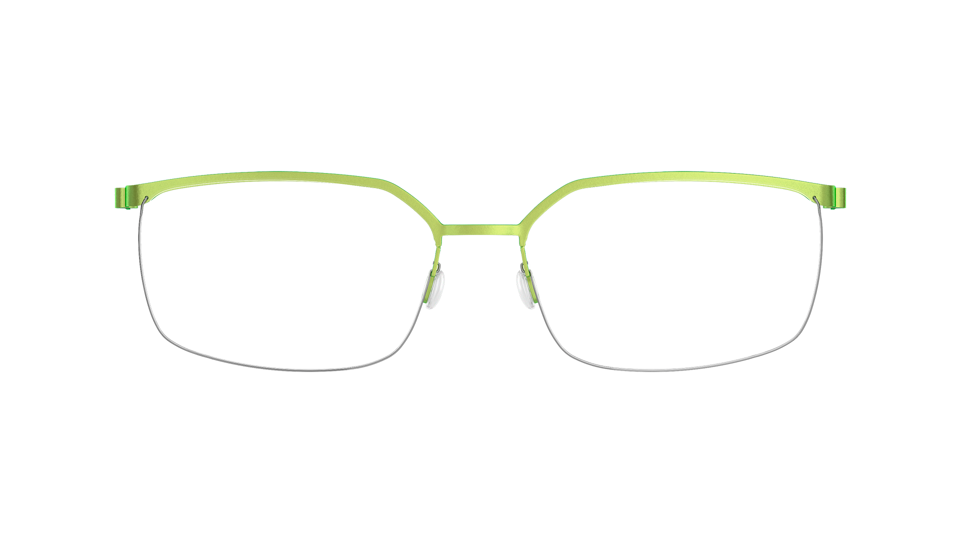 LINDBERG spirit titanium Model 7422 95 in half rim square glasses in light green colour