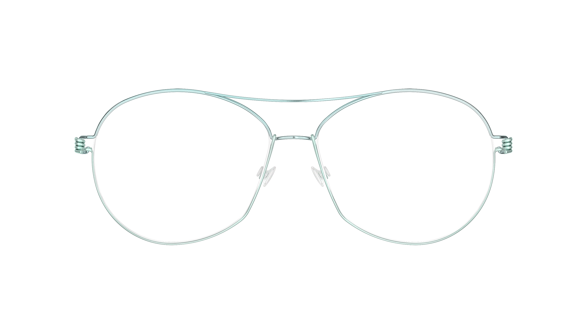 LINDBERG rim titanium, runde Brille mit Rand und Doppelsteg in Blau, Modell Coco P30